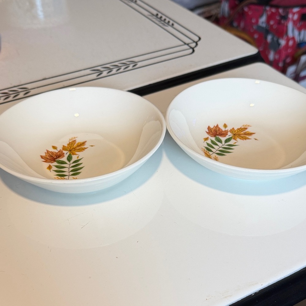 Salem China Autumn Leaves 5 1/4” Dessert/Fruit Bowl- Set of 2